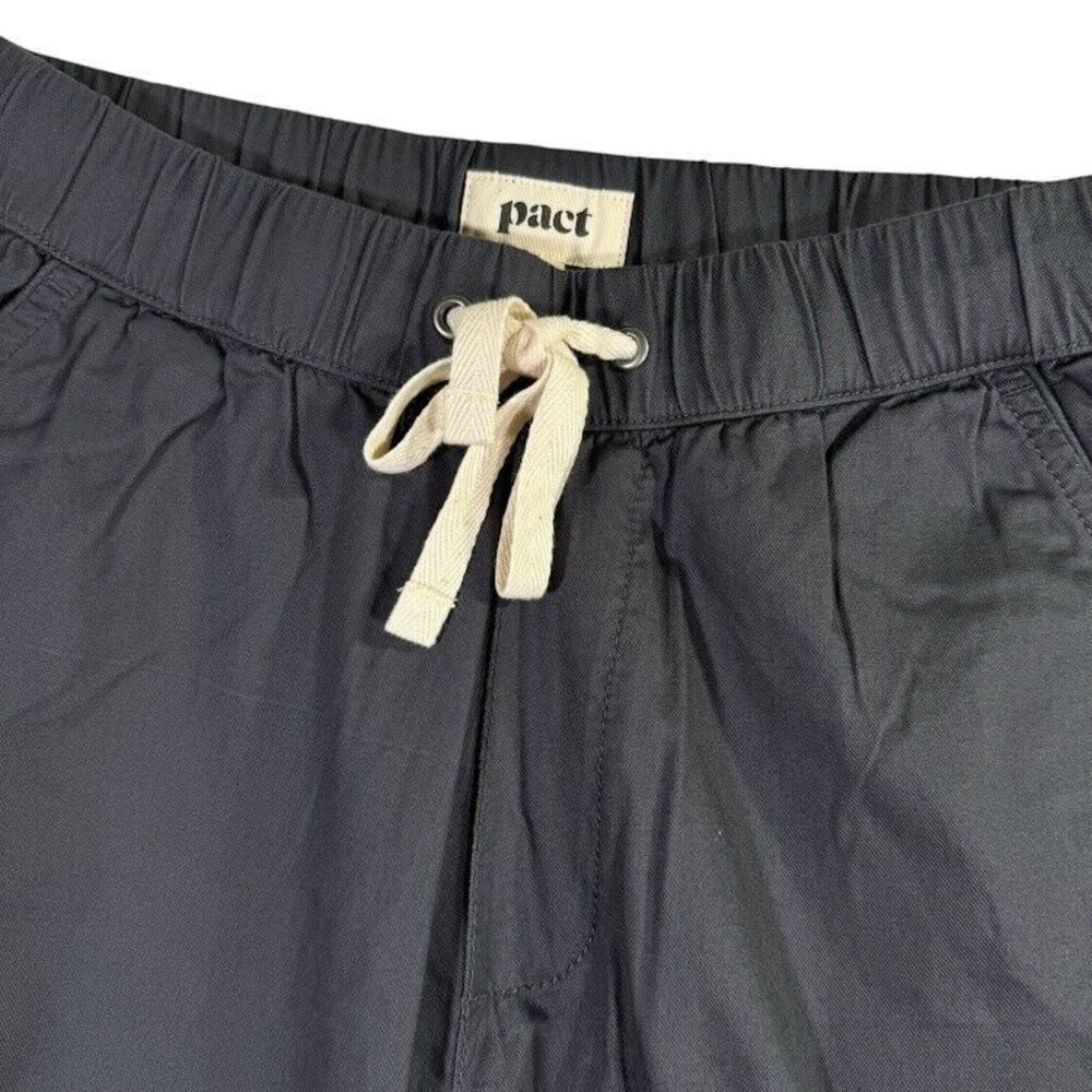Pact Pants Mens XS Grey Chino Straight Elastic Waist Drawstring Organic Flex EUC
